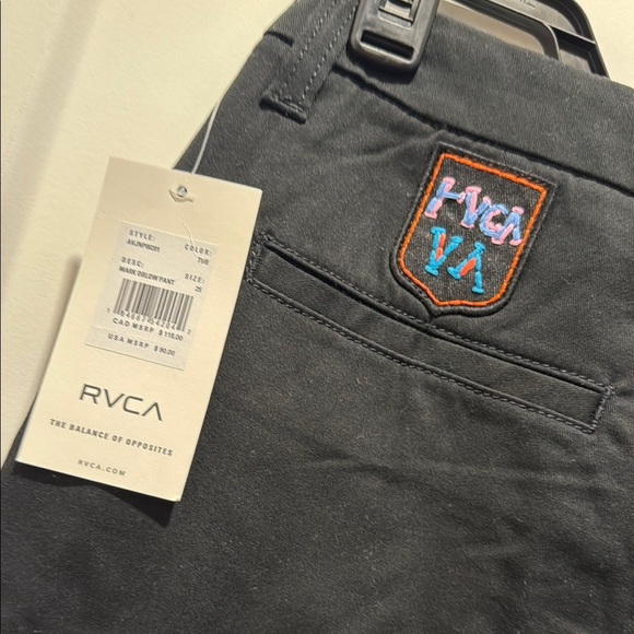 NWT RVCA Black Embroidered Pants size 25. RARE. Anthro Colab - Picture 4 of 9